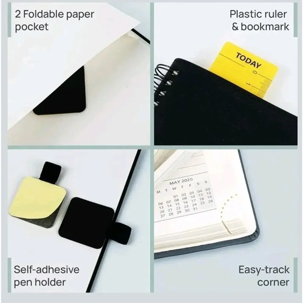 POPRUN 2025-2026 Academic Planner Spiral Bound, 8.5'' x 11.25'' Appointment Book